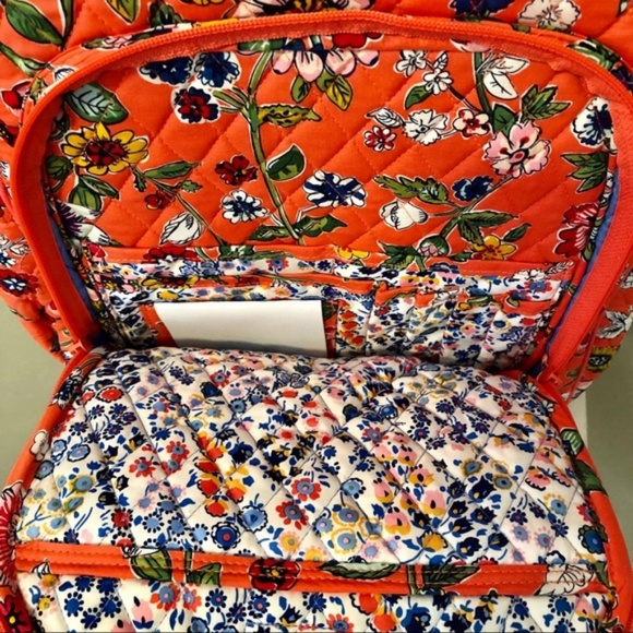 Vera Bradley Campus Backpack Laptop Coral floral - Picture 4 of 7